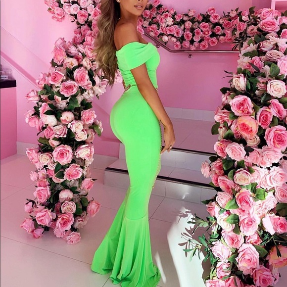 lime green dress pretty little thing